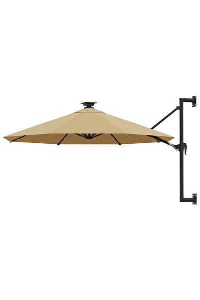 Concept Umbrelă soare LED montaj pe perete stâlp metal gri taupe 300cm