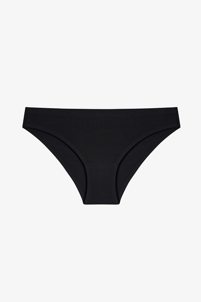 Penti Siyah Dikişsiz İz Yapmayan Normal Bel Slip Külot