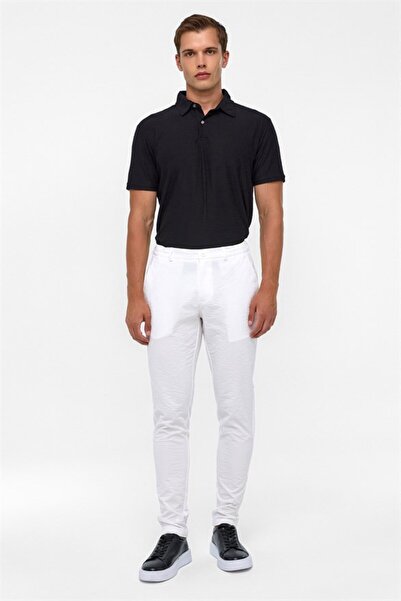 SÜVARİ Beyaz Slim Jogger Pantolon