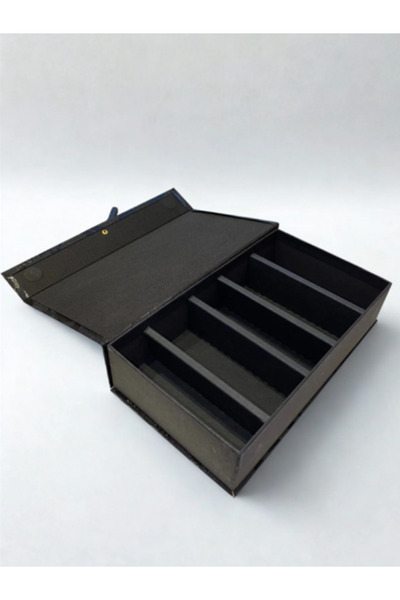 Decart Dizayn Premium Magnetic Lid Luxury Gift and Storage Box – Black Patterned Organizer Box