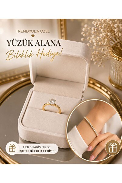 Line Minimal Tektaş Görünümlü Zirkon Taşlı Kadın Yüzük