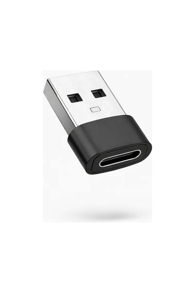 IŞIK TV USB To Type-C Otg Dönüştürücü 3A Hızlı Şarj Destekli Siyah Dönüştürücü