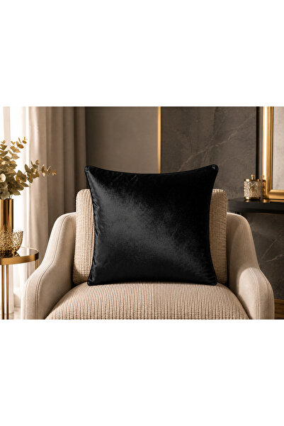 Fabricland Husă de pernă exclusivă importată Atlas de culoare neagră 50x30 cm