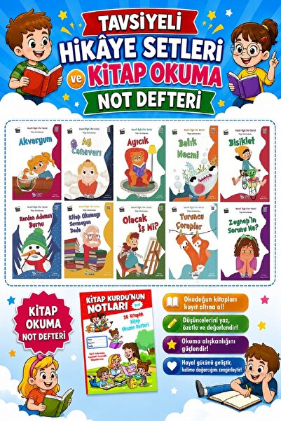 Üçgen Yayıncılık 1.sınıf Neşeli Öyküler Serisi (10 Kitap)+kitap Okuma Not Def...