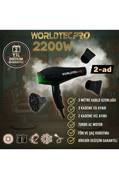 Worldtec 2400 Watt Turbo Blow Dryer and Hair Dryer Wigo