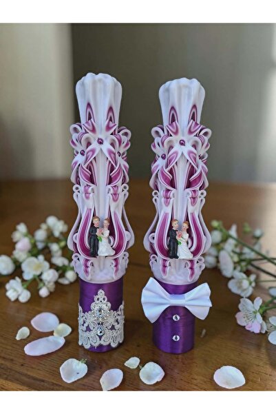 LumanariRegale Lumanari sculptate nuntă, set 2 buc, 36 cm