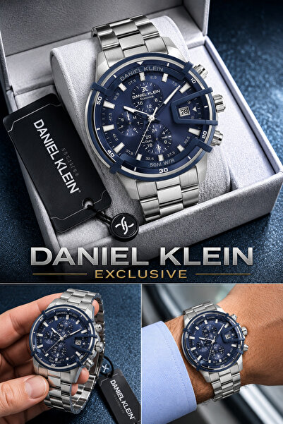 Daniel Klein Exclusive Erkek Kol Saati 3 Atm Su Geçirmez Gümüş Renk Çelik Kor...