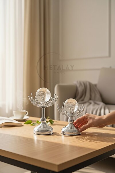 METALAY ahtapot 2 Li Tel Çubuklu Top Küre gümüş Ev/ofis Dekoru damlacıklı