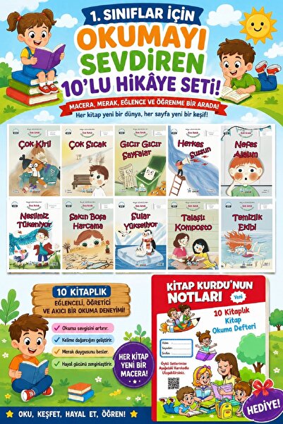 Üçgen Yayıncılık 1.Sınıflar İçin Okumayı Sevdiren 10 lu Hikaye Seti 8 (Kitap ...