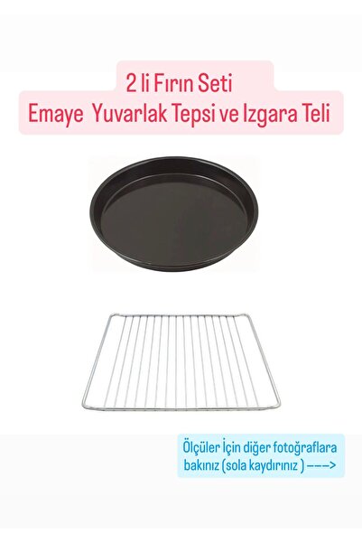 Becenhouse Emaye Yuvarlak Fırın Tepsisi Ve Fırın Izgara Teli 2'li Set 45,5*35...