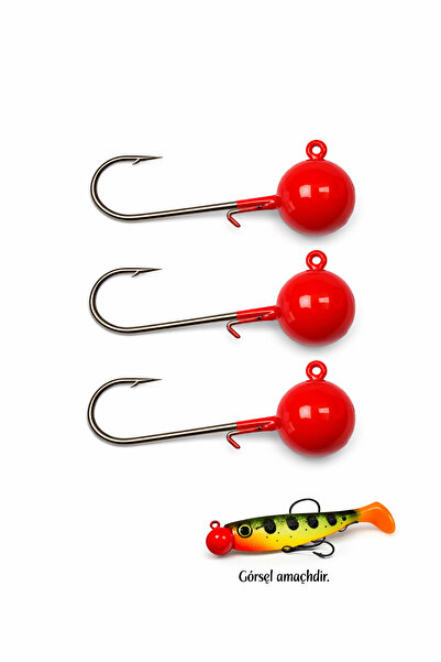 sr sazanrig Jighead Red Round 10 Gr No: 2/0  İğneli (3 adet)