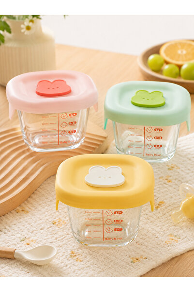 Cookware Bargain Shop 3 Pack Glass Baby Food Storage Containers 160ml with Li...