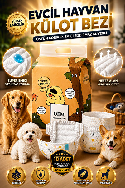 UFİX XXS Köpek ve Kedi Külot Bez Tuvalet Bezi – 10'lu Ultra Emici ve Sızdırma...