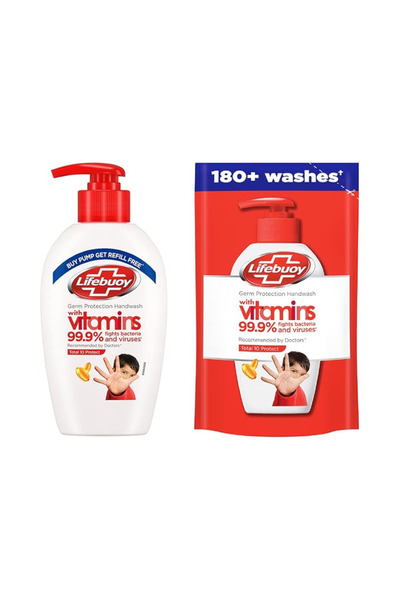 Lifebuoy Germ-Protection Liquid Hand Wash (190ml) - Antibacterial Formula for...