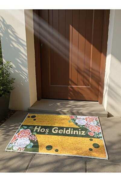 Başak Ev Tekstili Modern Digital Printed Non-Slip Base 40X60 cm Doormat - Bal...