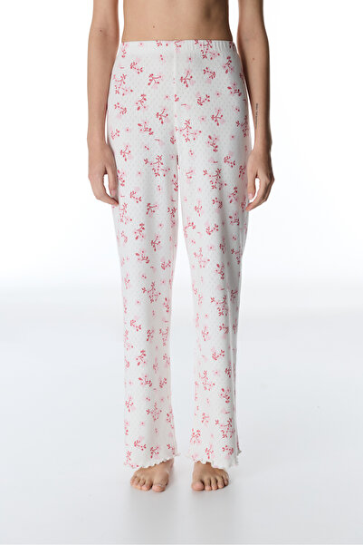 Penti Pantaloni de pijama Pink Blossom bumbac lu Pointel Pant