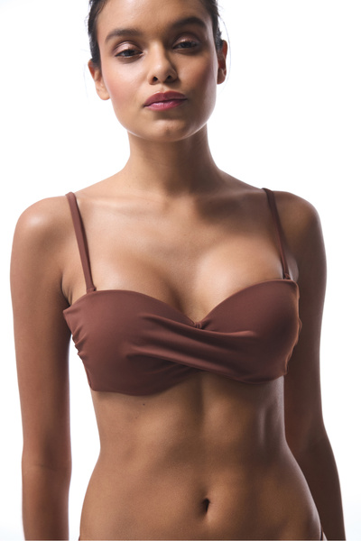 Penti Kahverengi Toparlayıcı Balenli Starplez Bikini Üstü