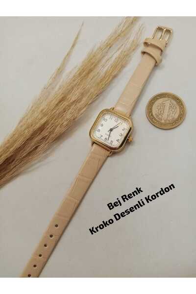 Ricardo NEW TREND , Gold Renk Kasa , Beyaz Renk Kadran , Bej Renk Kordon , Ka...