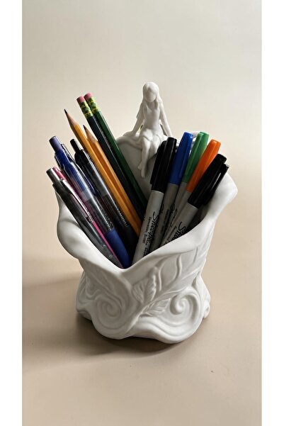 Belupa Desktop Organizer with Fairy Figure, Pen Holder, Note Holder, Decorati...