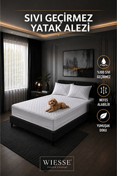 WİESSE YATAK ALEZİ / %100 SIVI GEÇİRMEZ / TÜM ÖLÇÜLER / FULL KENAR / Kapitoneli
