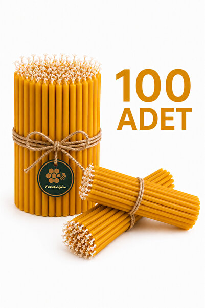 Petekoğlu Balmumu Mum 100 Adet Dilek Mumu Doğal Petek Ritüel Parti Mumu Doğum...