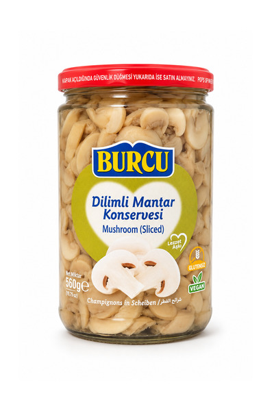 BURCU Dilim Mantar Konservesi 560 gr