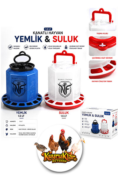 Noble Fauna Kanatlı Hayvanların; Civciv, Bıldırcın, Keklik, Tavuk Yemlik & Su...
