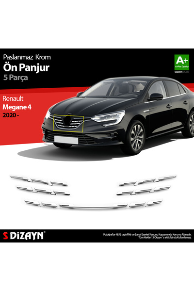 S Dizayn S-Dizayn Renault Megane 4 Krom Ön Panjur 5 Prç. 2020 Üzeri 7034180