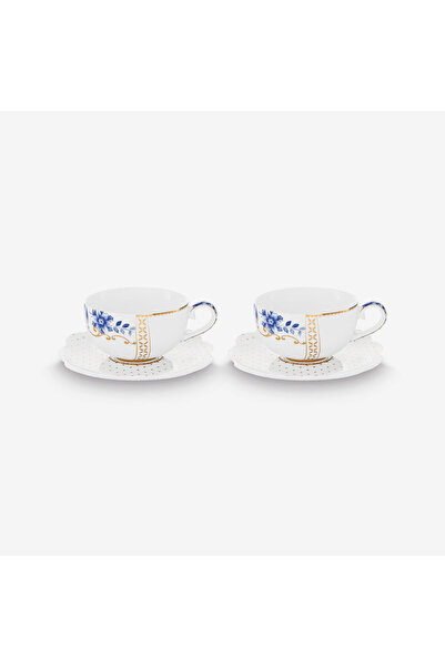 Pip Studio Royal White Mavi Beyaz Porselen Kahve Fincan Seti 125 Ml