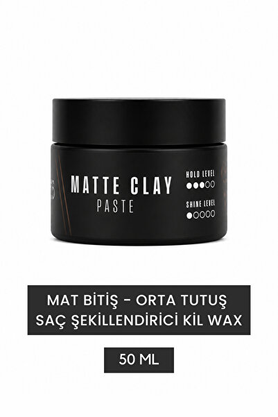 Beyoo Matte Clay Paste – Mat Bitiş Orta Tutuş Erkek Saç Şekillendirici Wax 50 ml