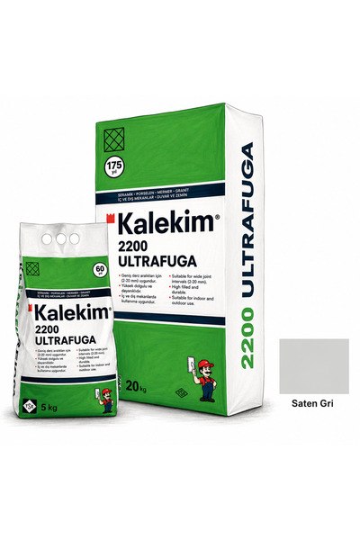 Kalekim Saten Gri Renk Derz 2200 ULTRA FUGA Silikon Katkılı, Yüksek Performan...