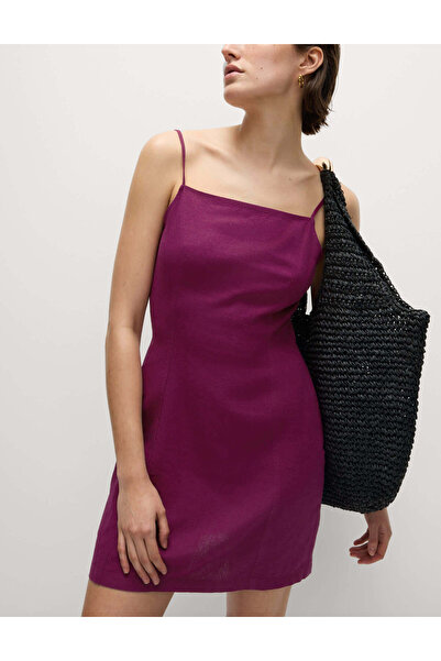 Marks & Spencer Keten Karışımlı Mini Shift Elbise
