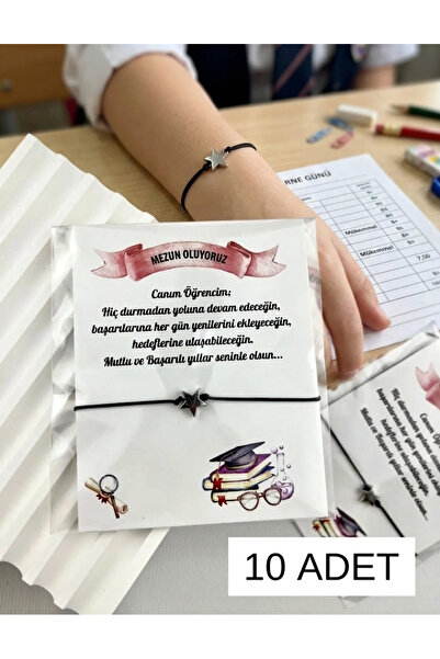 Toka Sepetim Mezuniyet Hediyesi Mezuniyet Temalı Bileklik 10 Adet