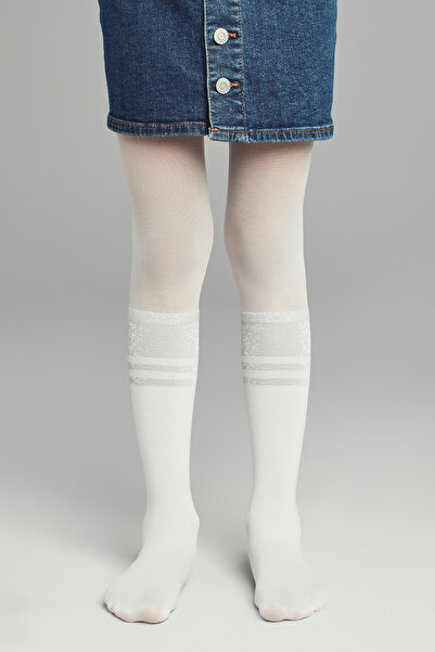 Penti Striped White Pantyhose for Girls