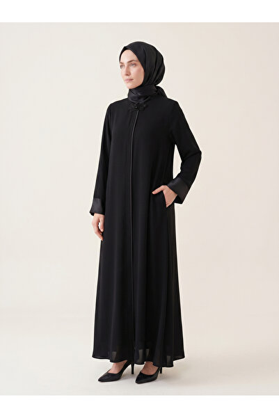 Beyza Giyim 9587 Mevlana Taşlı Ferace Siyah