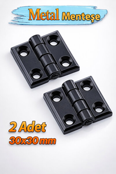 Badem10 Siyah Metal 2 Adet Yaprak Menteşe 30x30mm Dayanıklı Mobilya Kapı Dola...