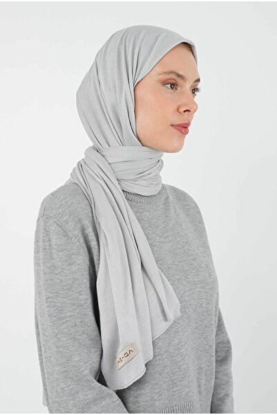HEQA Combed Cotton Shawl Light Gray