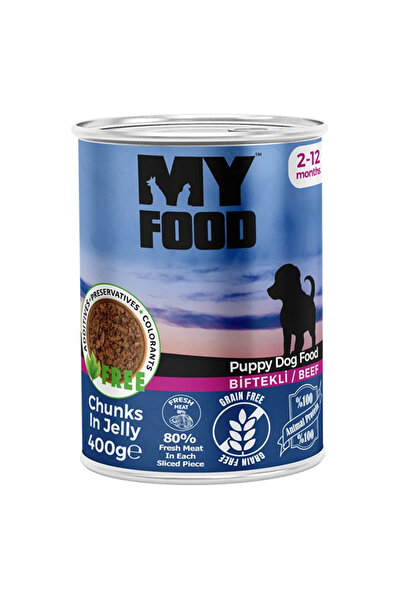 My Food Hrană umedă câini junior bucăți de vită în sos 400 g, super premium, ...