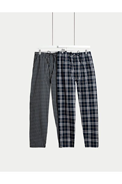 Marks & Spencer 2’li Saf Pamuklu Kareli Pijama Altı