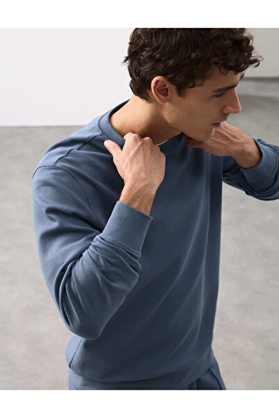 Marks & Spencer Pamuk Karışımlı Bisiklet Yaka Sweatshirt