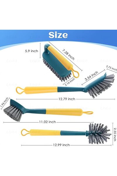 Arabest 4 Pcs Multipurpose Kitchen Cleaning Brushes Set,Dish Brush with Handl...