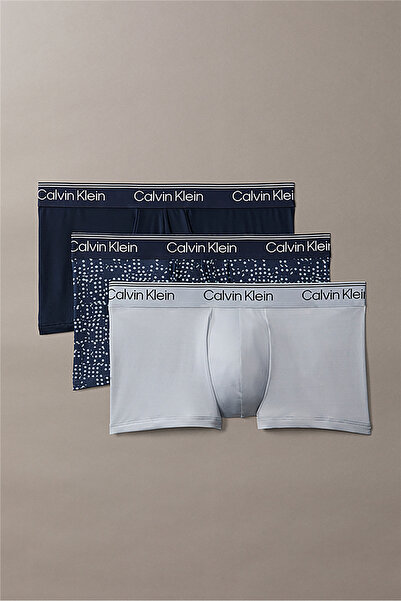 Calvin Klein Pánské boxerky s nízkým pasem, 3 kusy, modré