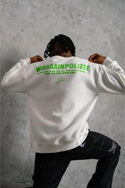 Generic Brand Men's Oversized Sweatshirt – White Color Front and Back Printed...