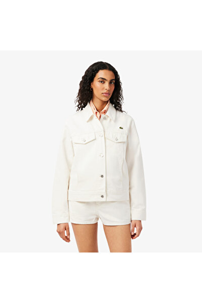 Lacoste Kadın Denim Beyaz Ceket