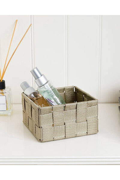 English Home Shine Sepet 14x14x7,5 Cm Koyu Bej