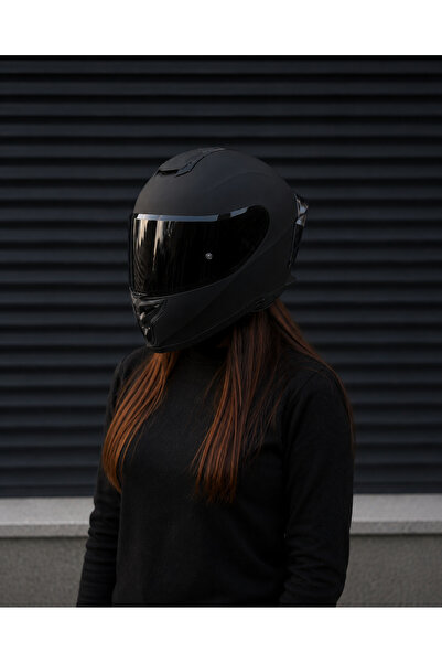 Rivox R1 Matt Black Motosiklet Kask