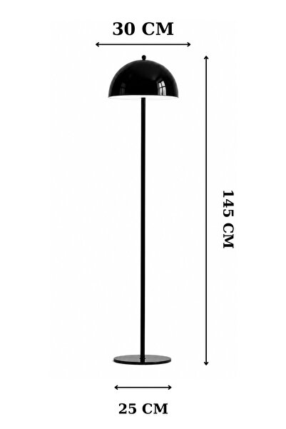 Luna Lighting Viyana Model Siyah Beyaz Metal Bohem Lambader Salon Yatak Odası Köşe Aydınlatma