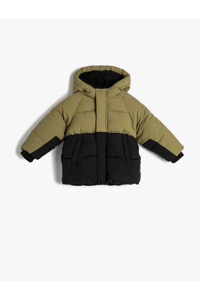 Koton Şişme Mont Kapüşonlu Peluş Astarlı Cepli