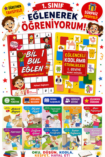 Ata Yayıncılık 1.Sınıflar İçin Okumayı Sevdiren 10 lu Hikaye Seti -Bil Bul Eğ...