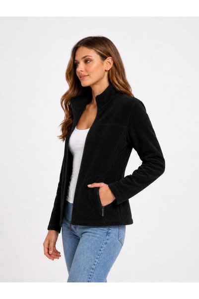 Store Women's Full Zippered Thick Windproof P Fleece Jacket Cardigan